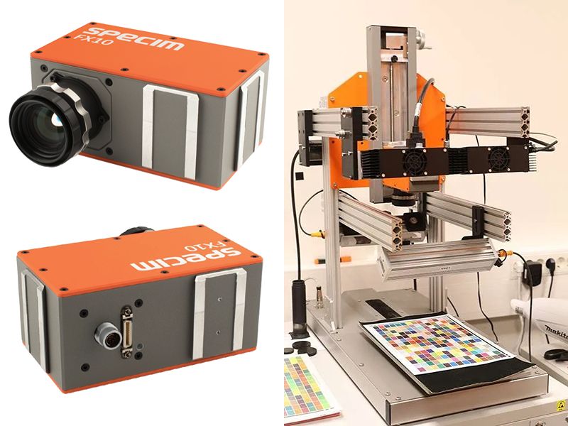 使用Specim FX10高光譜相機和強LED照明的高光譜彩色掃描儀(yi) 對數字印刷工藝進行色彩控製