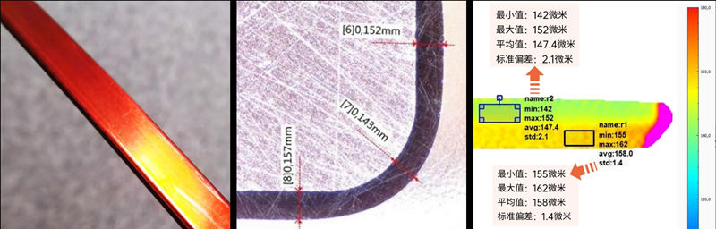 使用塗魔師3D測厚儀(yi) 測量扁線塗層厚度