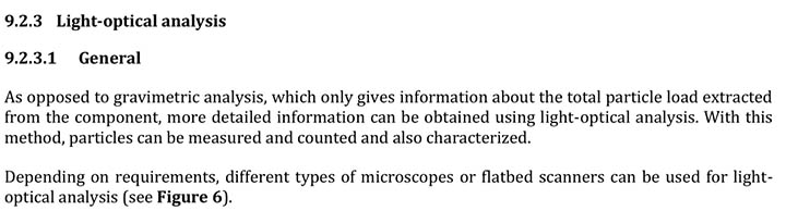 ISO 16232關(guan) 於(yu) 光學掃描法部分介紹
