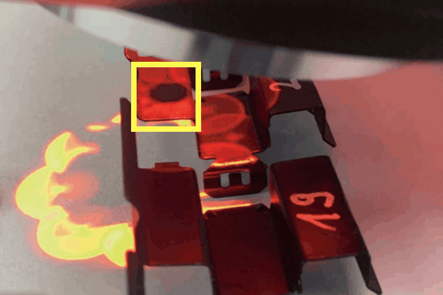 塗魔師測試光斑的灰色陰影部分起輔助定位功能