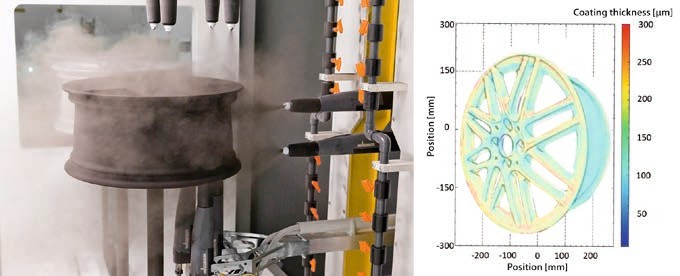 對汽車輪轂進行3D整體(ti) 成像非接觸膜厚測量