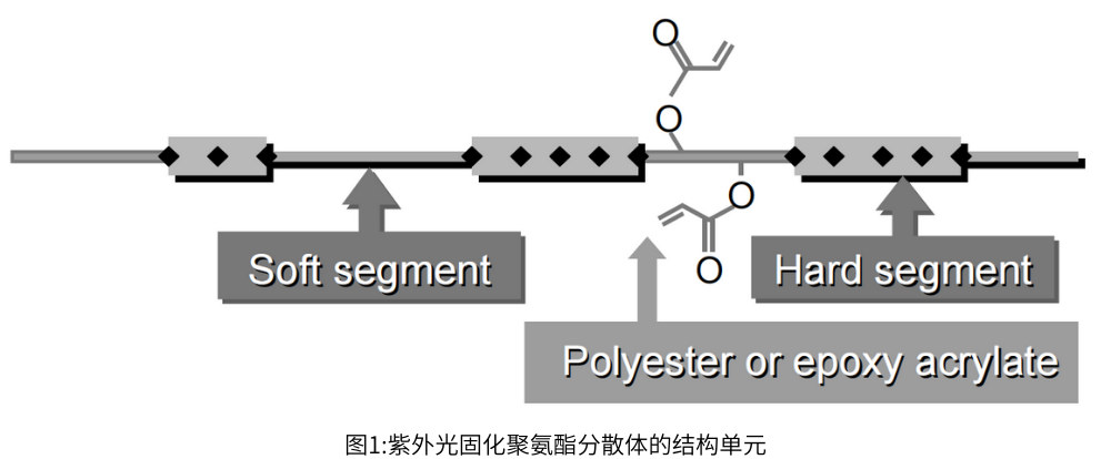 圖1:紫外光固化聚氨酯分散體(ti) 的結構單元