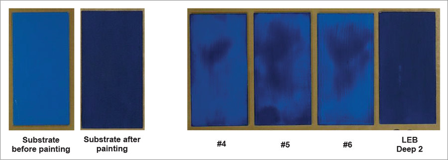 圖6為(wei) 噴淋浴試驗前後帶有深底座的麵板