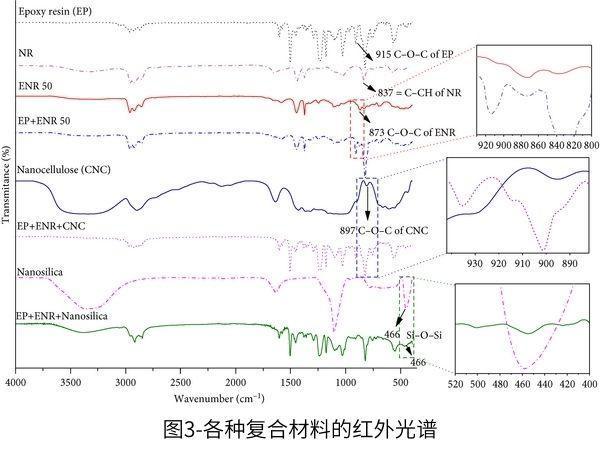 從(cong) 純環氧樹脂基體(ti) 和相關(guan) 複合材料的缺口伊佐德衝(chong) 擊斷裂表麵的SEM顯微照片(圖4(a))評估形態。