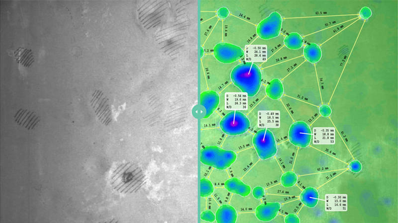 使用8tree公司研發的dentCHECK對機身進行凹痕檢測